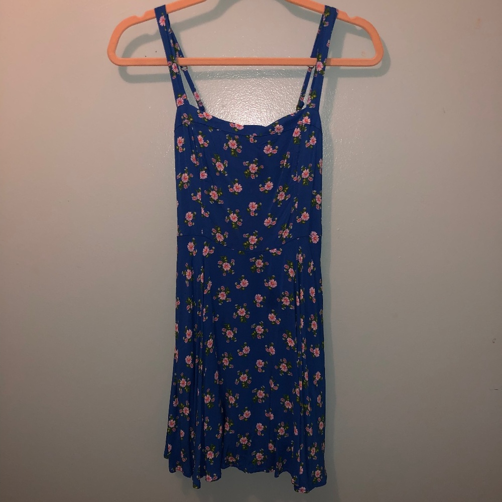 Rural blue flowered sundress
